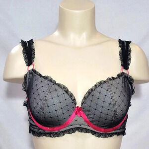 34B Kardashian Kollection Intimates Burlesque Demi Molded Cup Lace UW Bra NWT